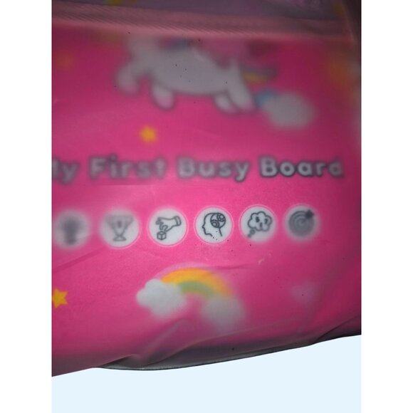 Tri-Fold Pink Unicorn My First Busy Board For Early Education 12M+ STEM Learning - Picture 5 of 6